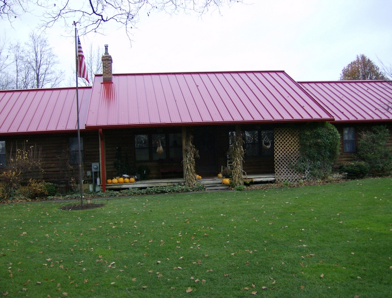 Red metal roof with guard2